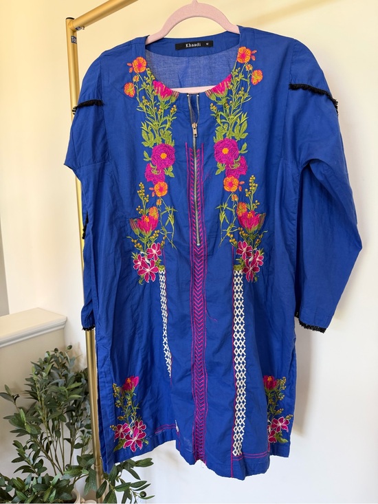 Khaadi Other - Royal Blue Embroidered Floral Tunic kurta